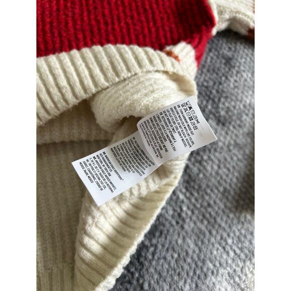 American Eagle Red Striped Ribbed Y2K Cozy Cropped Snowdrift Sweater Size Medium - Picture 7 of 12
